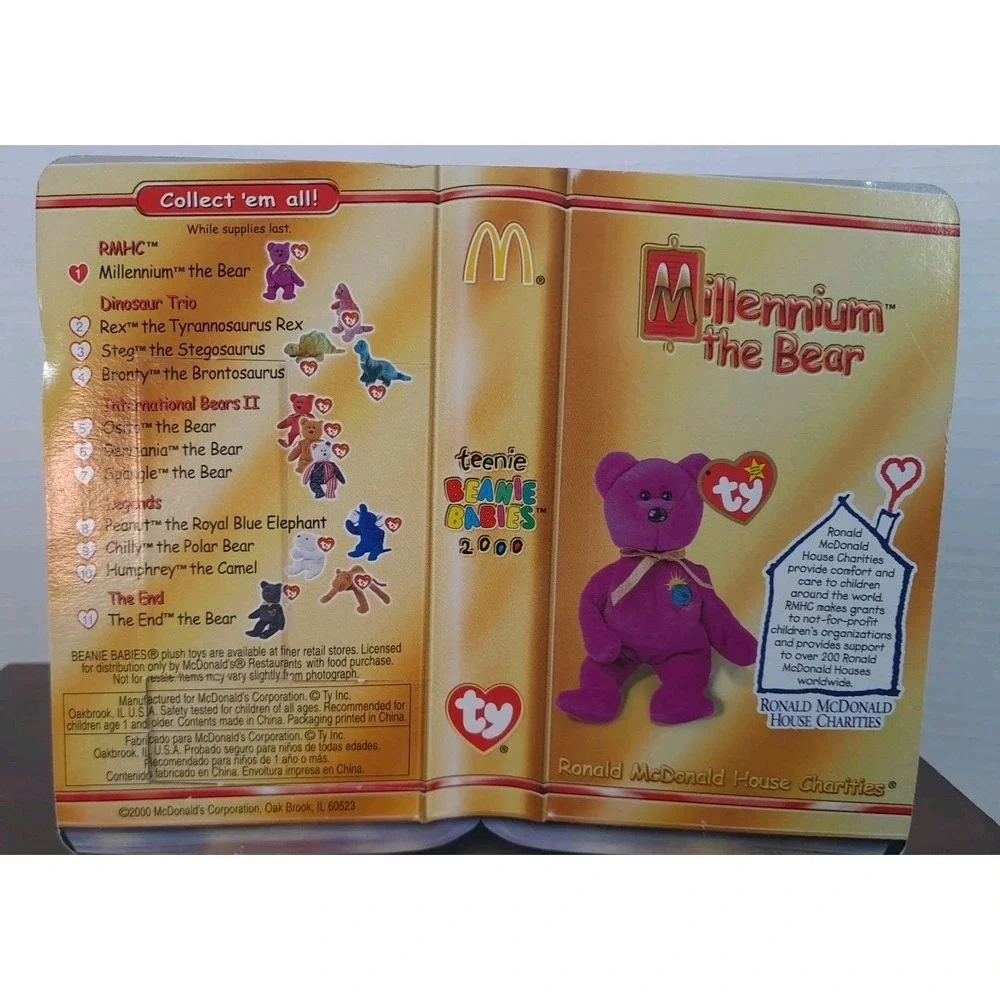 Vtg 2000 Ty Ronald Mcdonald House Charities Beanie‎ Babie Millennium The Bear